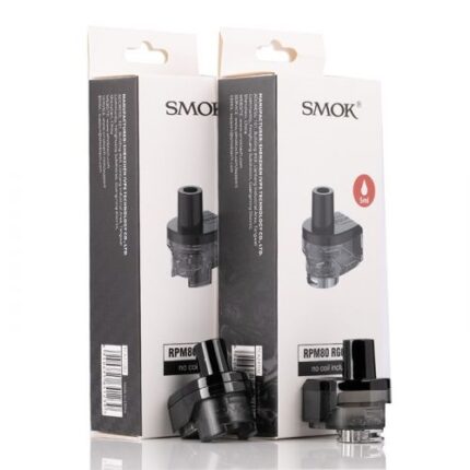 Check out the new SMOK RPM80 RPM Pods, a set of pods engineered for the new SMOK RPM80 and RPM80 Pro, offering a large 5mL refillable capacity, silicone stoppered side fill system, and is compatible with the RPM coils and new RPM RGC coils released by SMOK to achieve a level of flavor and vapor output that is unparalleled. SMOK RPM80 Replacement Pods Features: SMOK RPM and RGC Pod & Coil Series Side Refill System - Silicone Stoppered 5mL Refillable RPM80 Pod 0.4ohm RPM Mesh Coil 5mL RPM80 RGC Pod 0.17ohm RGC Conical Mesh Coil - rated for 0.5-1.0ohm RGC RBA Coil - Plug 'n' Play Coil Installation Coils not Including  box inside have 3 Empty pods