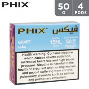 Phix grape pods, upcoming new flavour from phix grape , the authentic fresh grape flavor with a cool menthol amazing flavor 50mg SaltNicotine flavor by phix pods