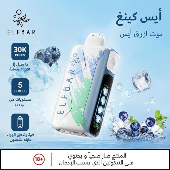 ELF BAR Blueberry ICE 30000 Puffs ICE King Disposable Vape