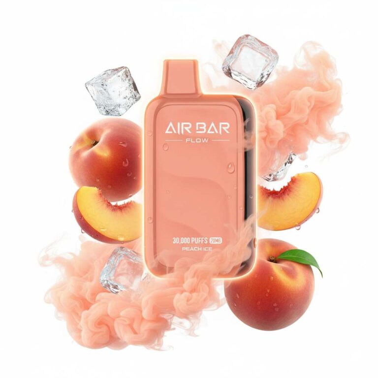 AirBar Flow Peach ICE 30000 puffs 20mg Disposable Vape - سحبه اير بار فلو خوخ ايس 30 الف سيجارة الكترونية استخدام واحد