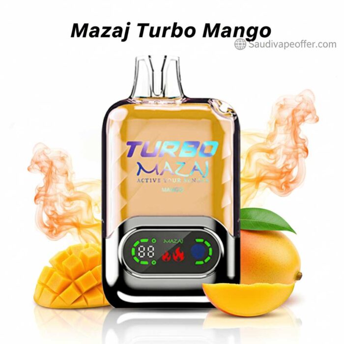 Mazaj Turbo Mango 15000 Puffs Rechargeable Disposable Vape - سحبه مزاج تيربو مانجو 15 الف
