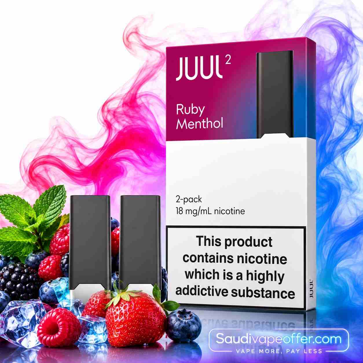 JUUL2 Ruby Menthol Pod Original JUUL 2 Pods Saudi Arabia