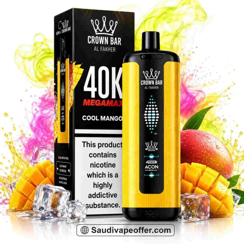E Shisha 21 Al Fakher 40000 puffs Cool Mango | Crown Bar Megamax Shisha 6mg