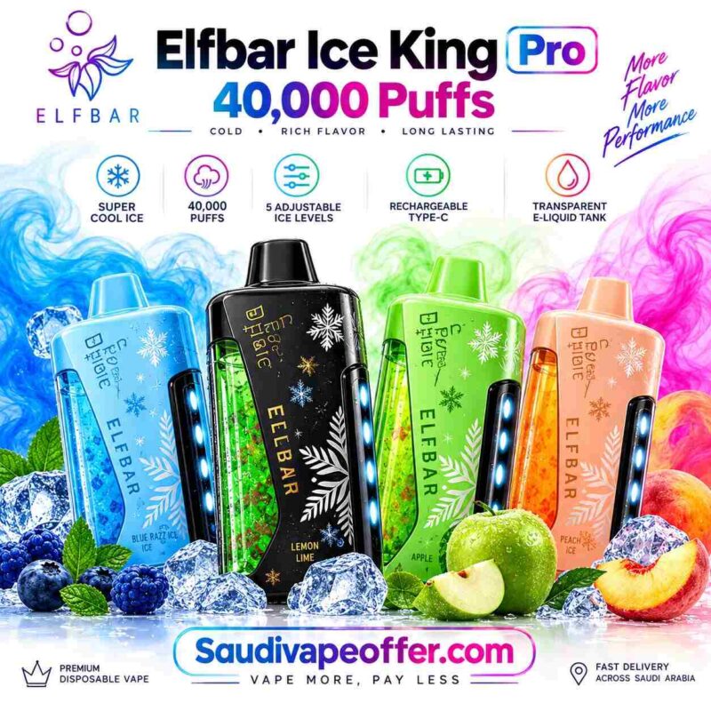 Home 24 Elf Bar Ice King Pro 40K Puffs – Rechargeable Disposable Vape