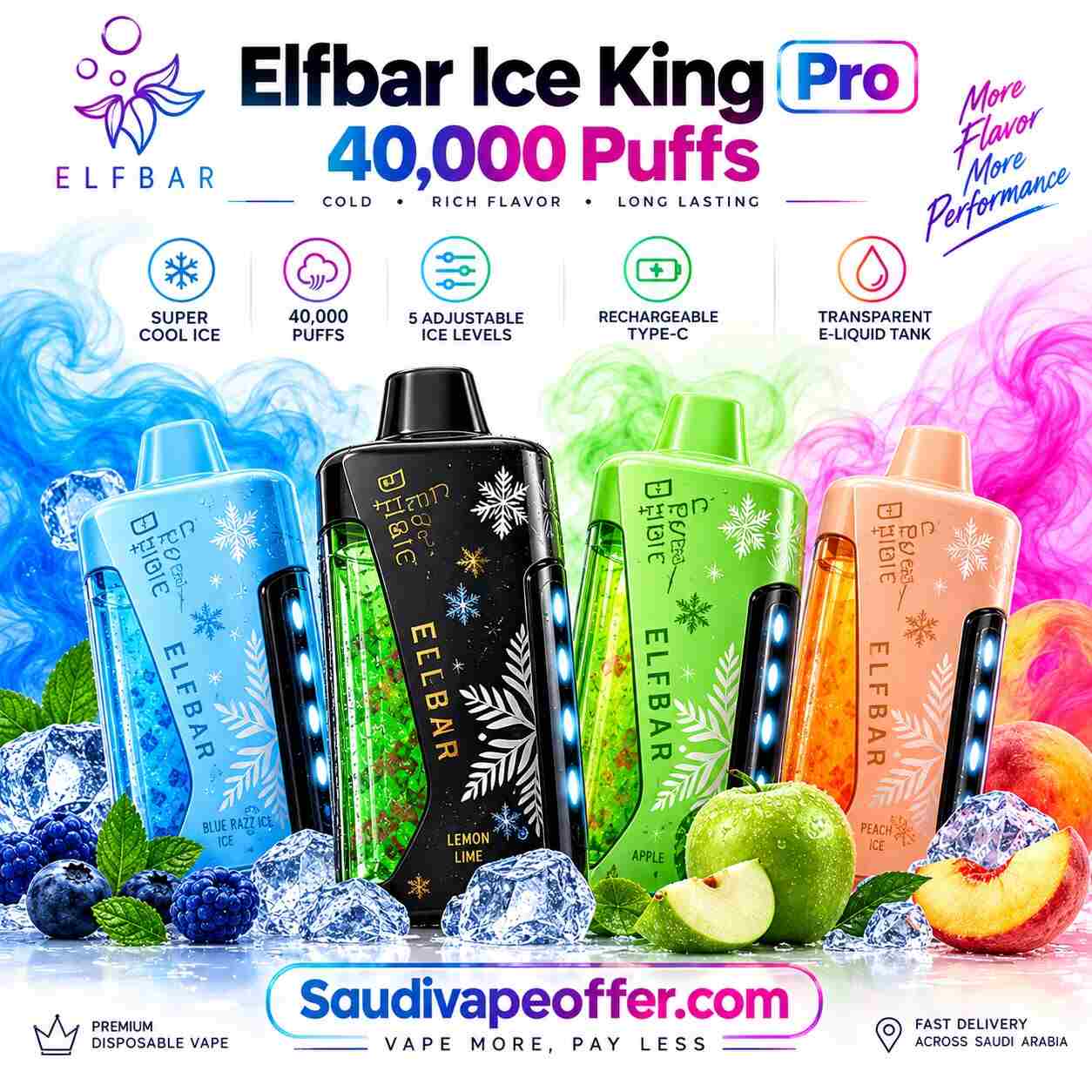 Elf Bar Ice King Pro 40K Puffs – Rechargeable Disposable Vape Elf Bar Ice King Pro 40K Puffs – Rechargeable Disposable Vape
