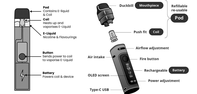 Disposable Vape vs Pod System: Which Is Better? 3 Main Components of a Pod System